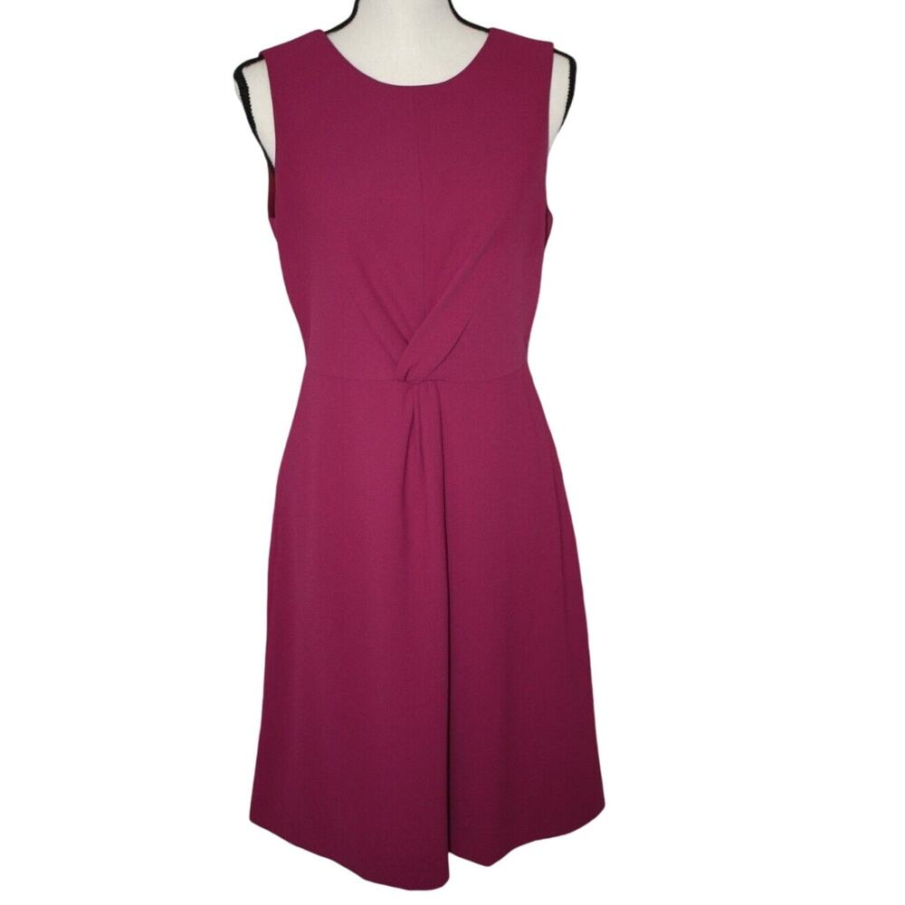J.Crew Dress Women's Size 6 Fuchsia Sleeveless A-Line Front Knot Design Zip Up